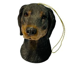 Sandicast Brown Red Doberman Head Ornament Uncropped Dobie Brue Vintage 1996 B